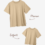 Duo Oversized T-Shirts Maman et enfant - Biscuit